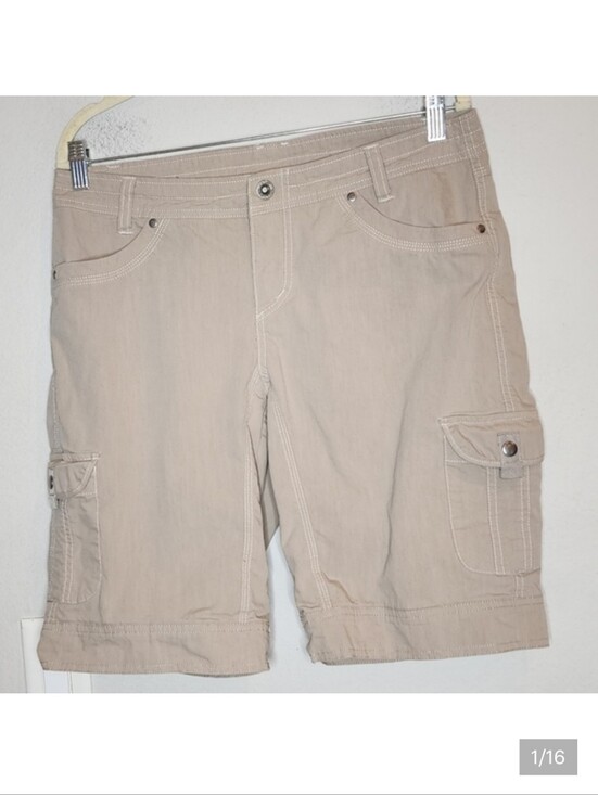 Kuhl Pants - Kuhl Splash Cargo Bermuda Hiking Tan Shorts 6 Pockets Women's Size 12